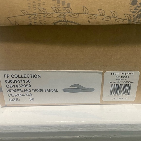 Free People Wonderland Thong Flip Flop /Color-verbena /size 6 - Picture 4 of 4